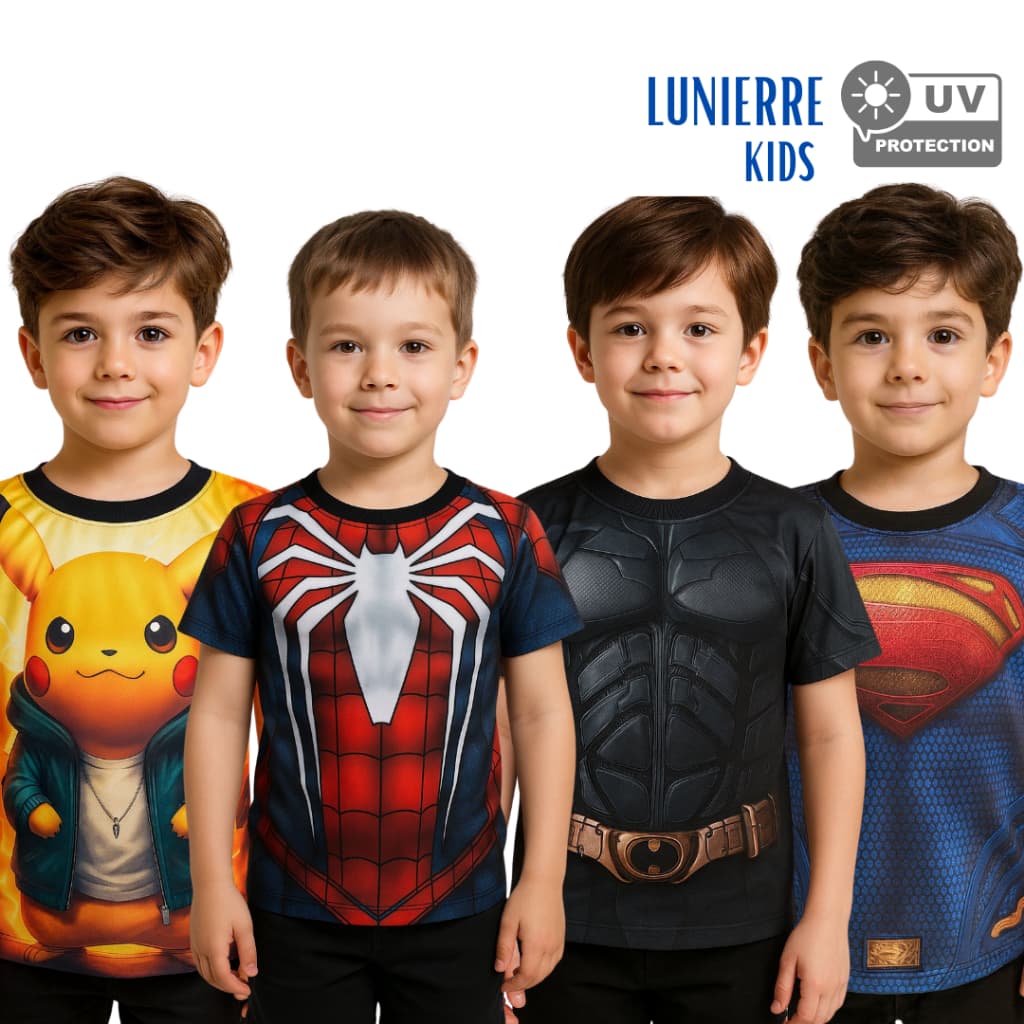 Camisa Camisetas Infantil Herois Com Proteção UV
