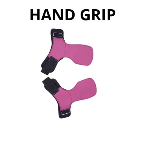 Luva Hand Grip Rosa Couro Sintético  Premium sem furo com Neoprene para Crossfit e Academia