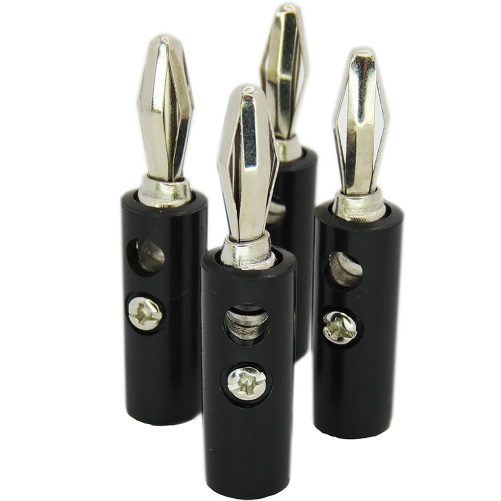 10x Pino Banana Plug Macho para Borne Banana Fêmea 4mm - Preto