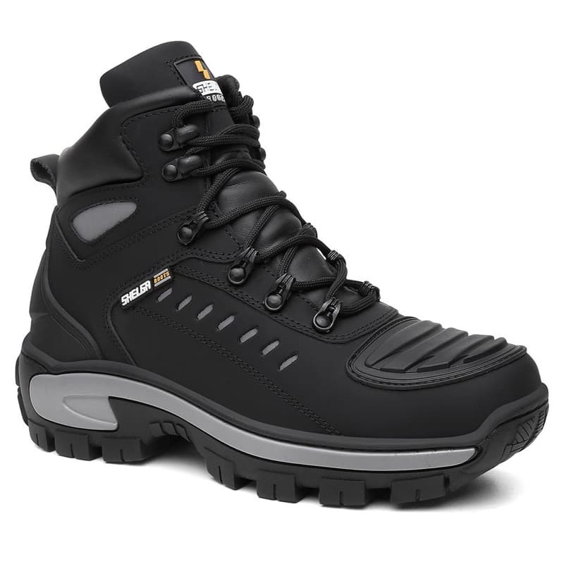 Bota Motociclista Moto couro Com CA Coturno com palmilha em Gel biqueira reforçada