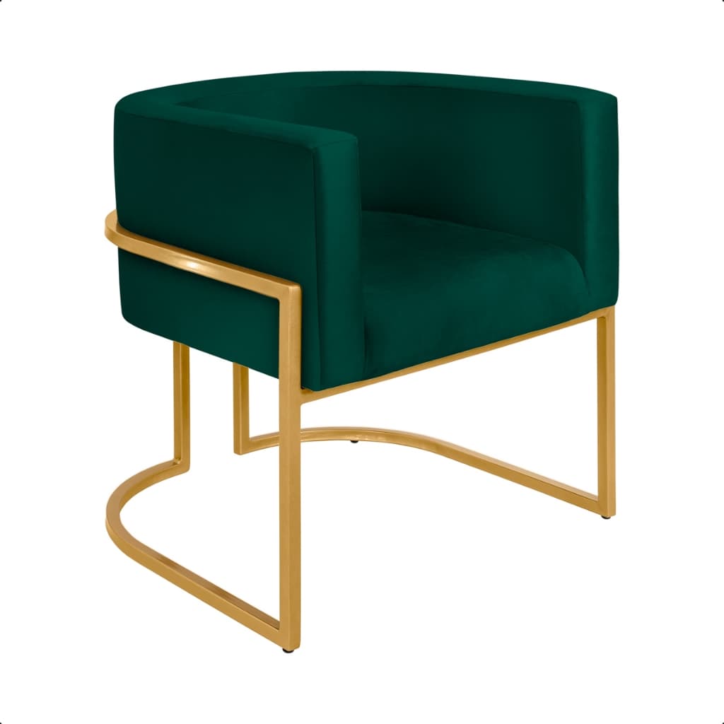 Poltrona Lua base de Ferro decorativa para escritório  mesa de jantar salão manicure