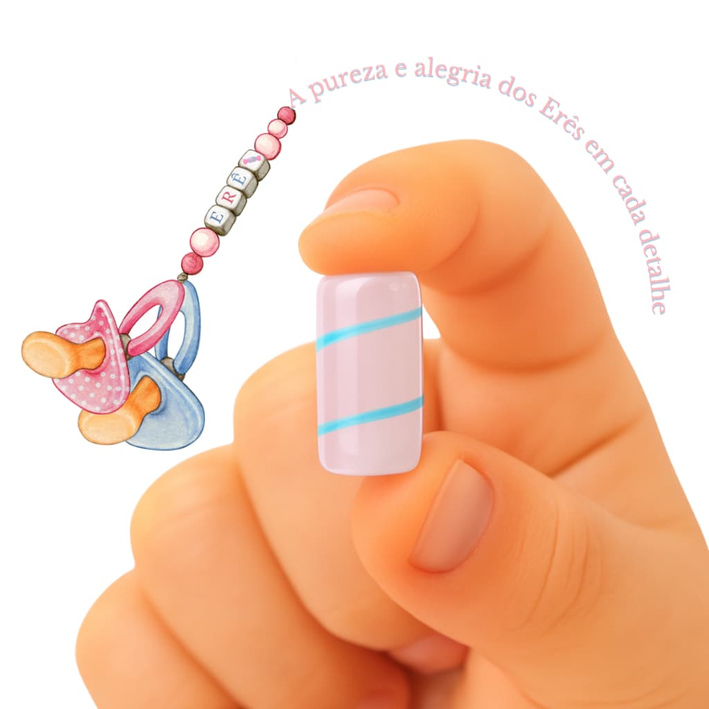 Firma Murano Erê Cosme & Damião Rosa e Azul 22mm – Unidade Umbanda Candomblé