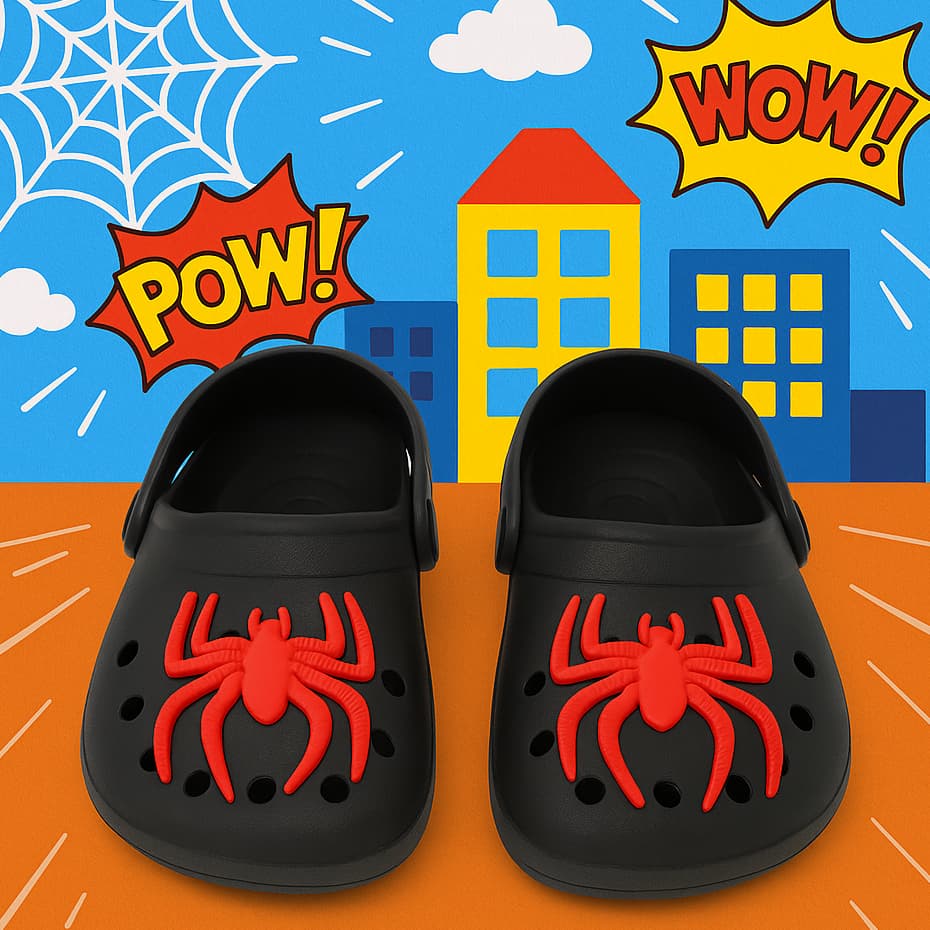 Babuche Sandália Infantil Menino Aranha Diversão & Aventura Macia Leve Confortável