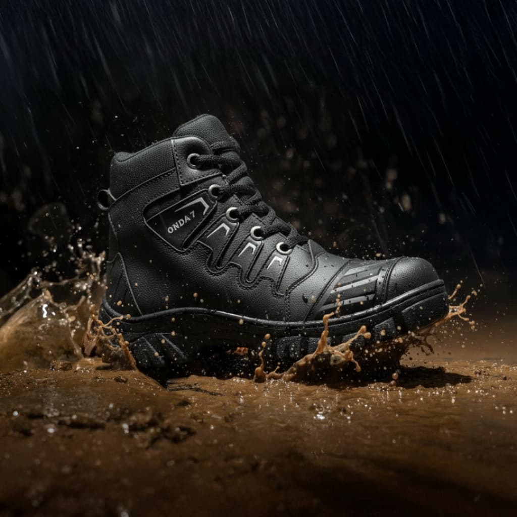 Bota Coturno Motoqueiro Motociclista Masculino Cano Médio Sola Blaqueada Antiderrapante Confortável