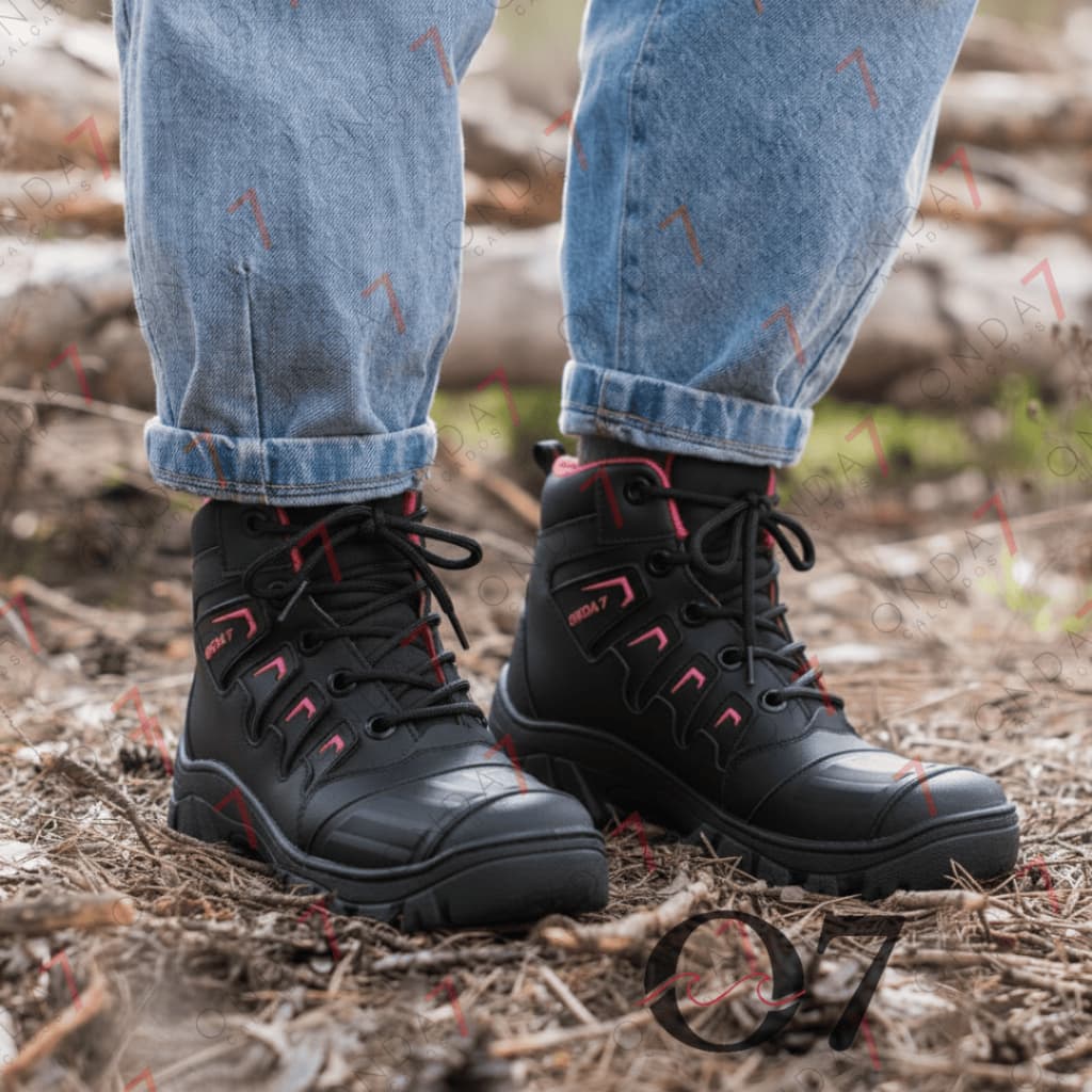 Coturno Feminino Motociclista Militar Tático Cano Médio Bota Antiderrapante Confortável
