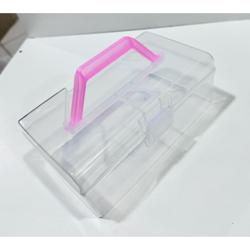 Maleta plástica organizadora. Organizador para acessórios, maquiagem e itens de artesanato ou costura.