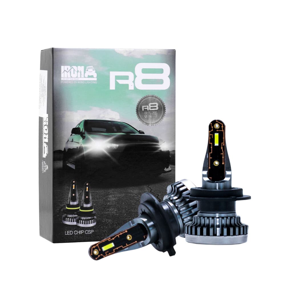 Kit Lampada Super Led R8 6500k Led 30000 Lúmens 12v 42w Farol Alto Baixo H1 H3 H4 H7 H11 H13 H16 H27