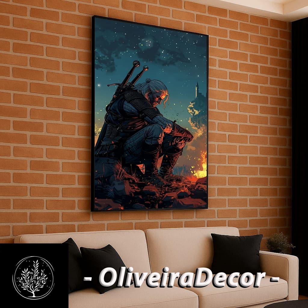 QUADRO DECORATIVO GEEK JOGO THE WITCHER VIDEO GAME 1 PEÇA 60X40 DECORAR SALA QUARTO ESCRITORIO