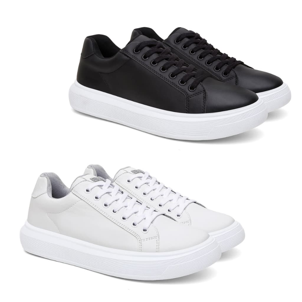 Kit 2 Tênis Masculino Estiloso Versátil Casual Sola Alta