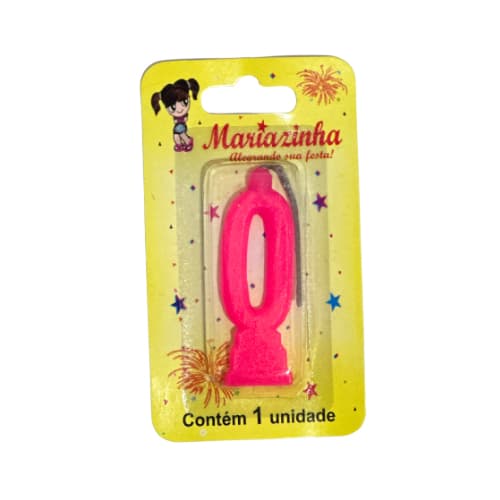 Vela de Aniversário Números 0 a 9 – Rosa – Festa Infantil Adulto Bolo Decoração
