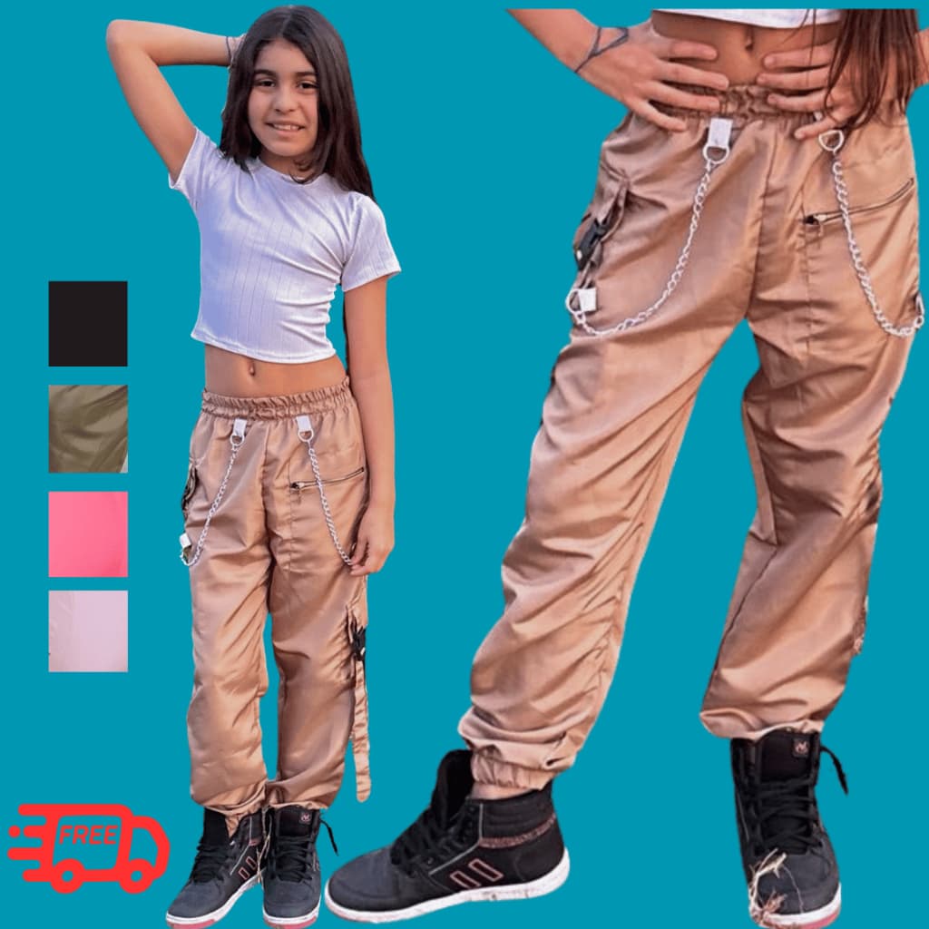 Calça Jogger Cargo Tactel Meninas  Estilo/ Calça estilosa / Estilosa Blogueirinha