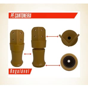 Pés roupeiro com regulador  para guarda roupa, armario  kit 4/8/12 un  cor Cinamomo.