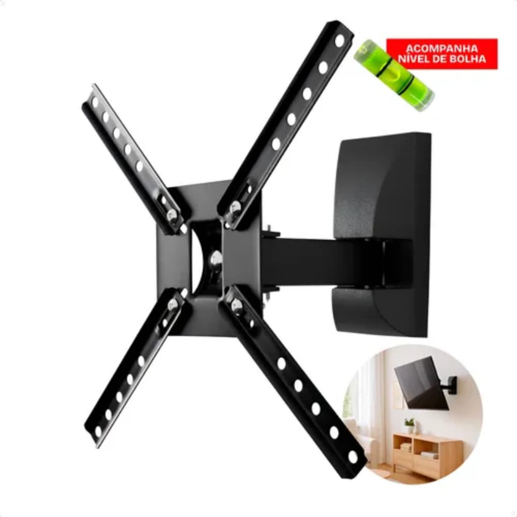 Suporte Articulado para TV LED Smart LCD Plasma 10 a 60 Polegadas Ajustável com Nivel