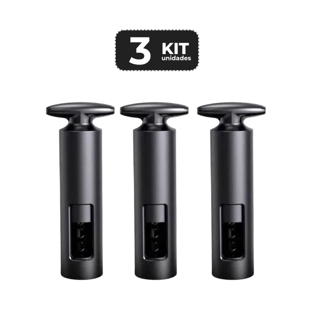 Kit 3 Saca Rolhas Manual para Vinho com Cortador de Lacre Profissional Bar Restaurante