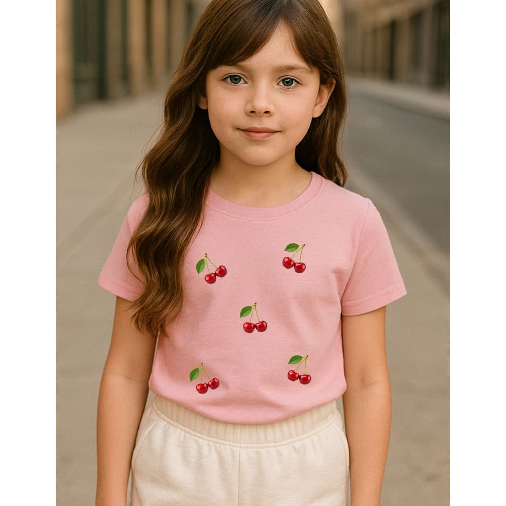 Camiseta Blusa Infantil Estampada Cerejinha Menina 100%algodão