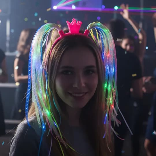 Tiara Dread Pisca Festa Carnaval Led Cabelo Eventos Comemorações Fantasias Aniversário Balada