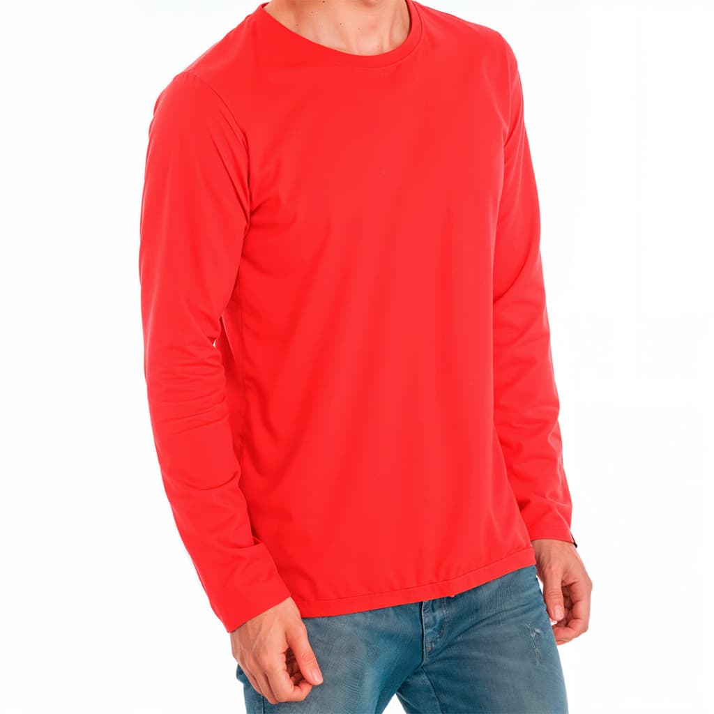 Camiseta manga longa Masculina 100% Poliester Premium casual trabalho Uv solar treino