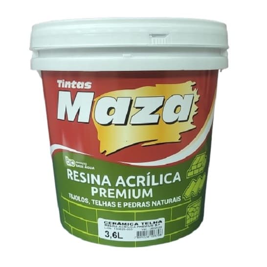 Resina Acrílica Base Água Cerâmica Telha - Maza 3,6 Litros