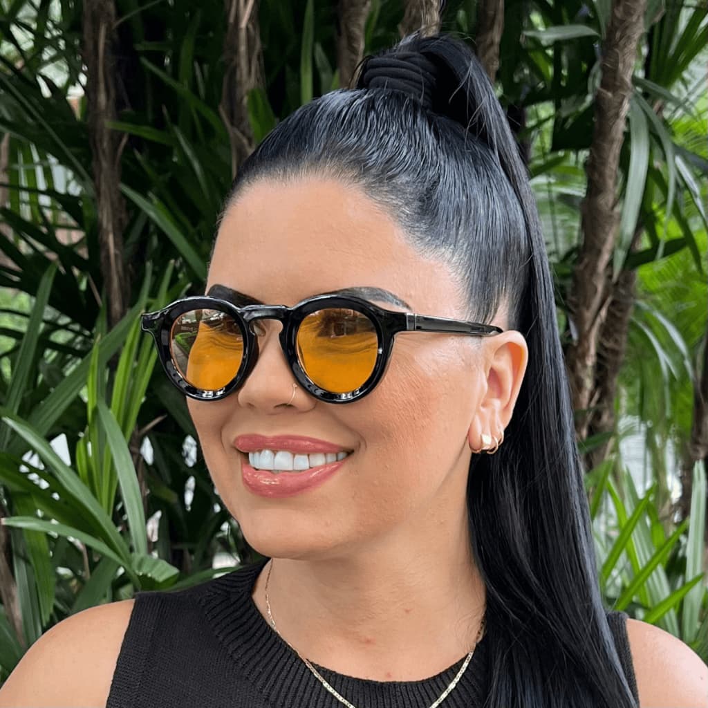 Óculos de Sol Redondo Feminino Retrô Premium | Lentes Cosméticas UV400 | Design Casual Vintage Sofisticado