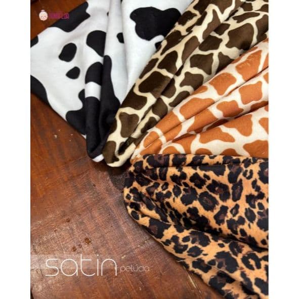 Pelúcia Estampada Satin Pelo Baixo Macia – 50cm x 1,50m Para Bichos e Artesanatos