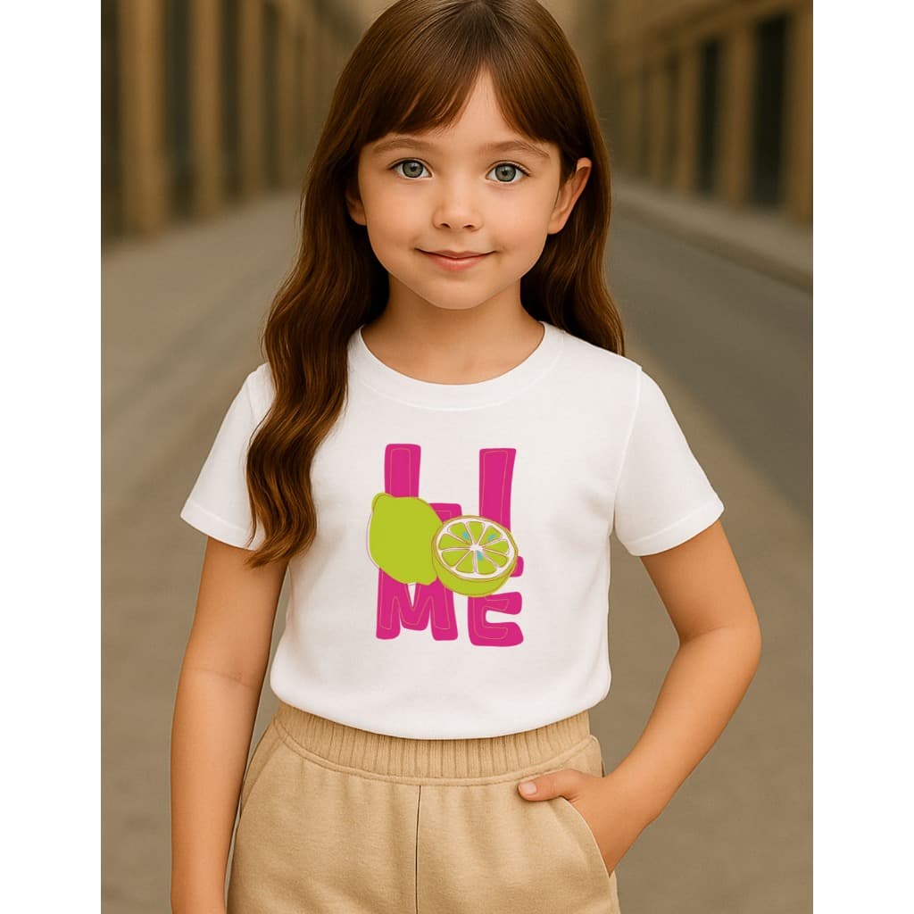 Camiseta Blusa Infantil Menina Estampada Limão Lime 100%algodão