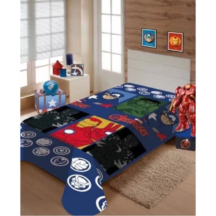 Manta Marvel Vingadores Avengers 150x200cm - Jolitex - Toque Macio Aveludado