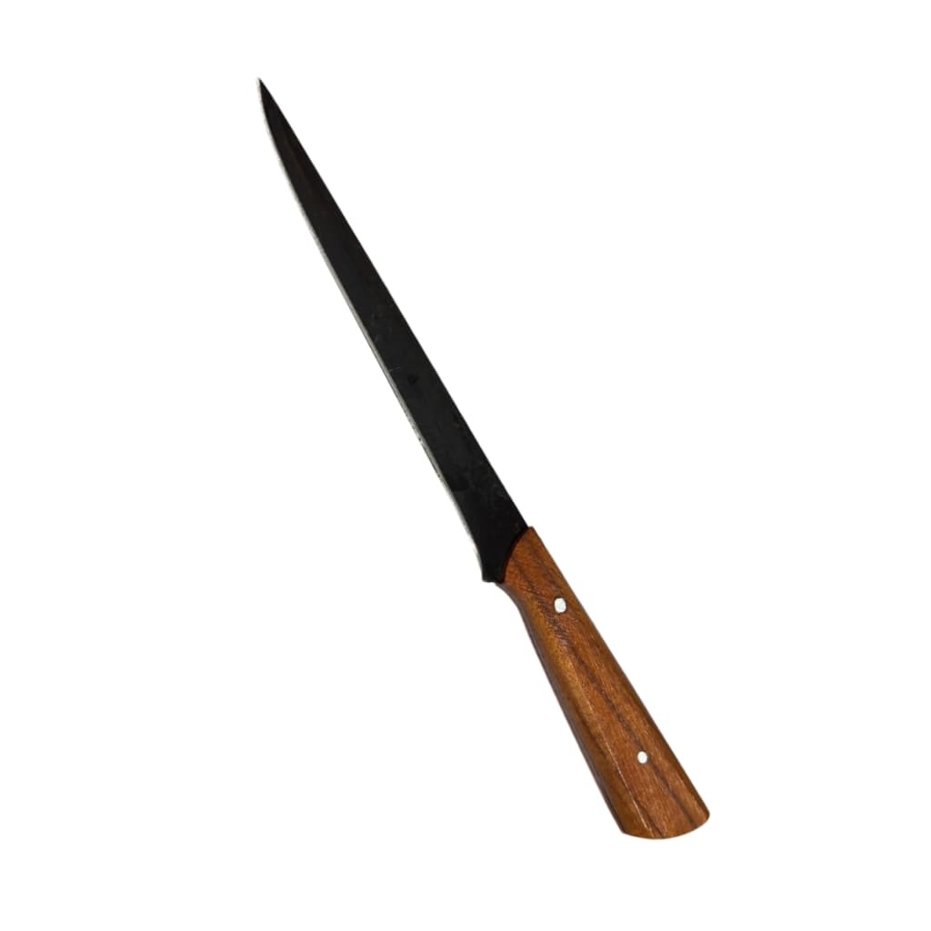 Faca Para Filetar Peixe Artesanal Cabo Madeira Filé Sushi