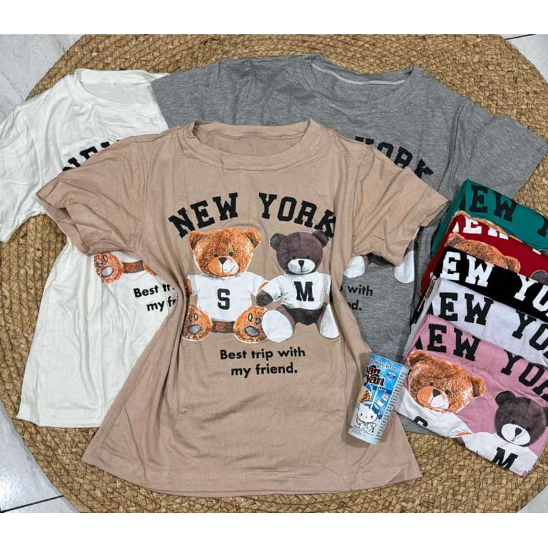Camiseta T-shirt Feminina Estampada Urso New York