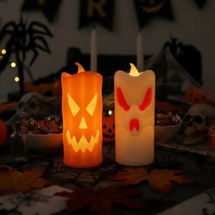 Vela De Led Longa Sombria Decoração Halloween - Unidade