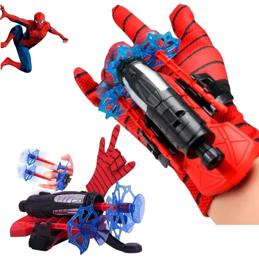 Luva Lança Teia Brinquedo Lançador Homem Aranha Com Cordinha Vapt Vupt