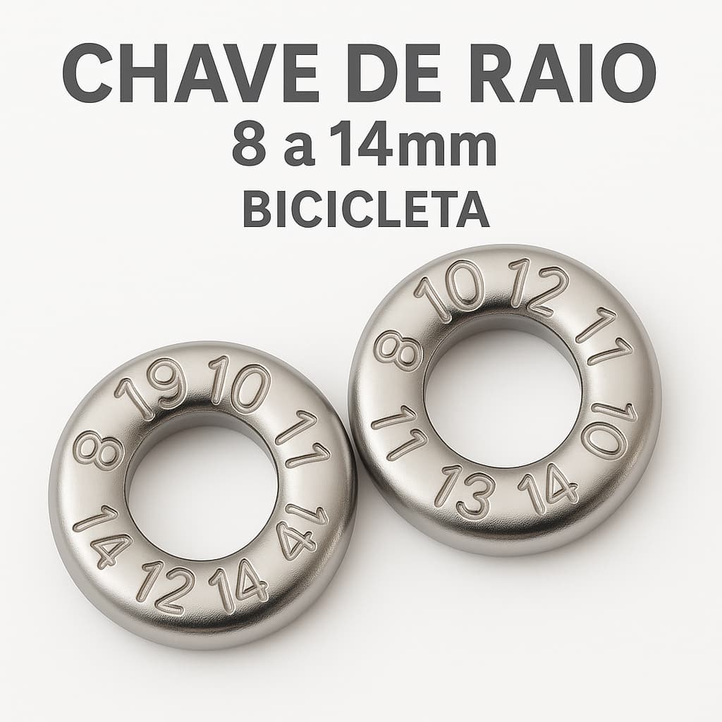 Chave de Raio Bicicleta Multitamanhos 8 a 15mm Ajuste Aro Niple