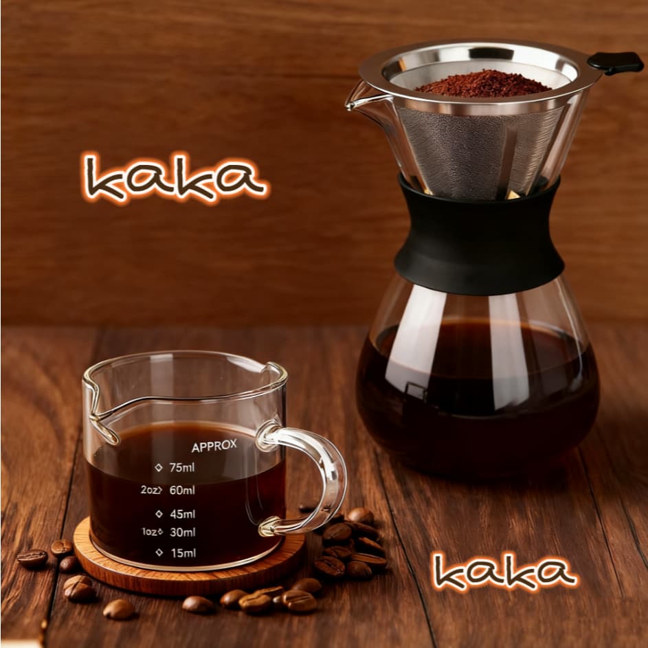 Cafeteira premium de 400 ml com filtro de vidro borossilicato e anel de silicone