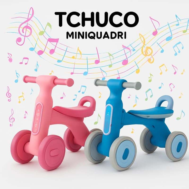 Bicicleta de Equilíbrio 4 rodas sem Pedal infantil com Luz e Som