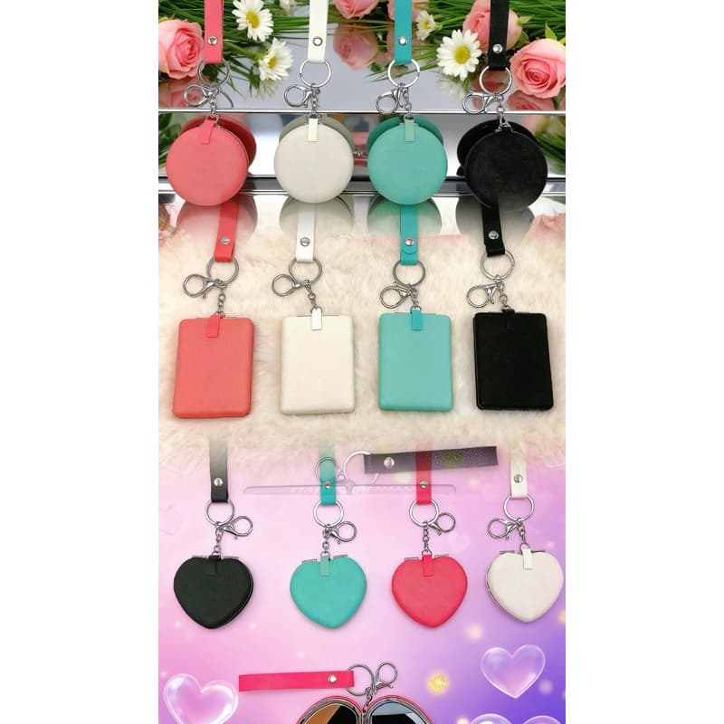 Espelho Doce de Bolsa · Espelho de Maquiage m Multifuncional com Chaveiro em Tons Pastel