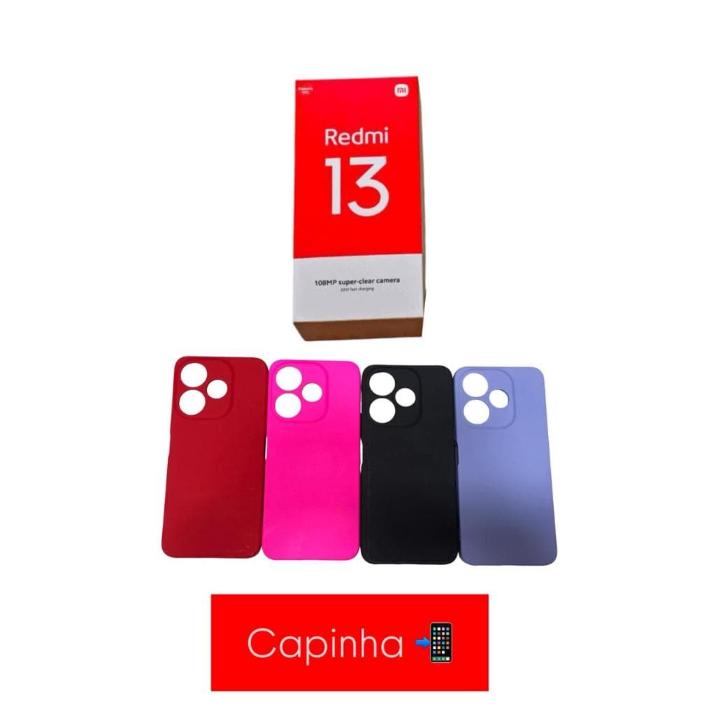 Capa Capinha Redmi 13 Xiaomi Case Silicone Aveludada Proteção Total PARA SEU CELULAR