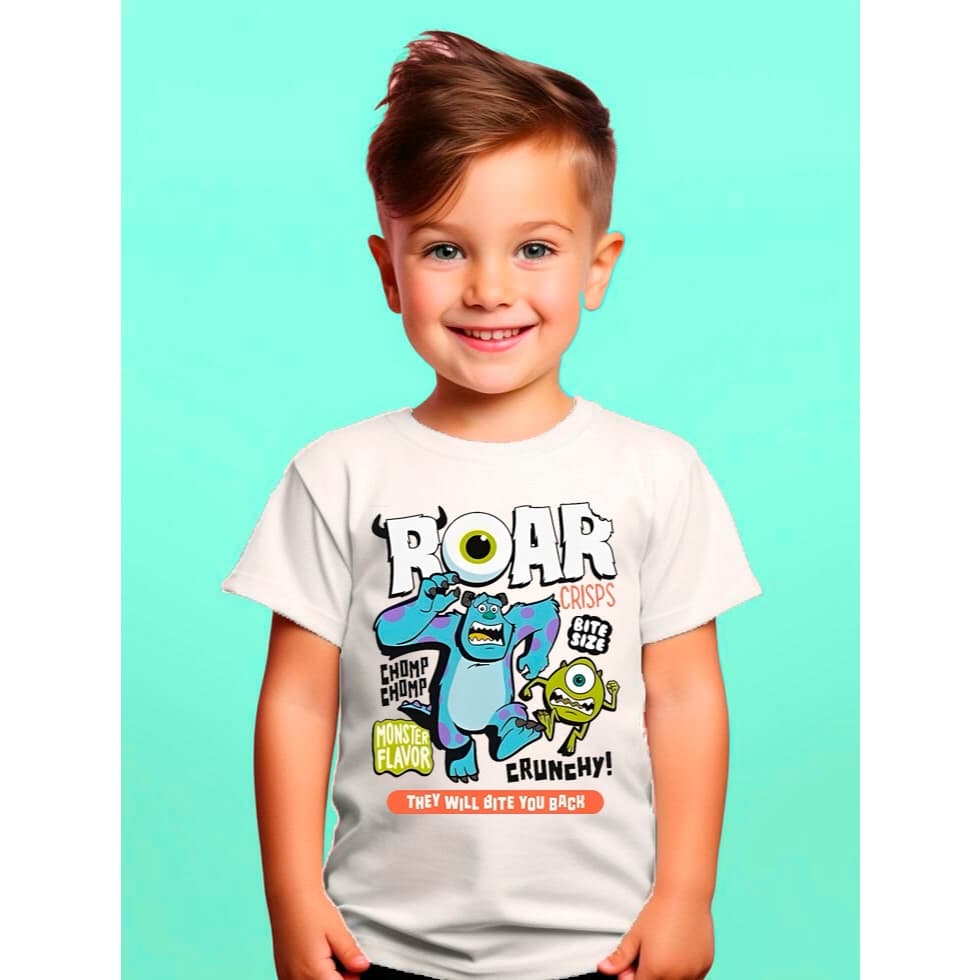 🟢 Camiseta Infantil Divertida – Estampa de Monstrinhos Coloridos e Frases Engraçadas