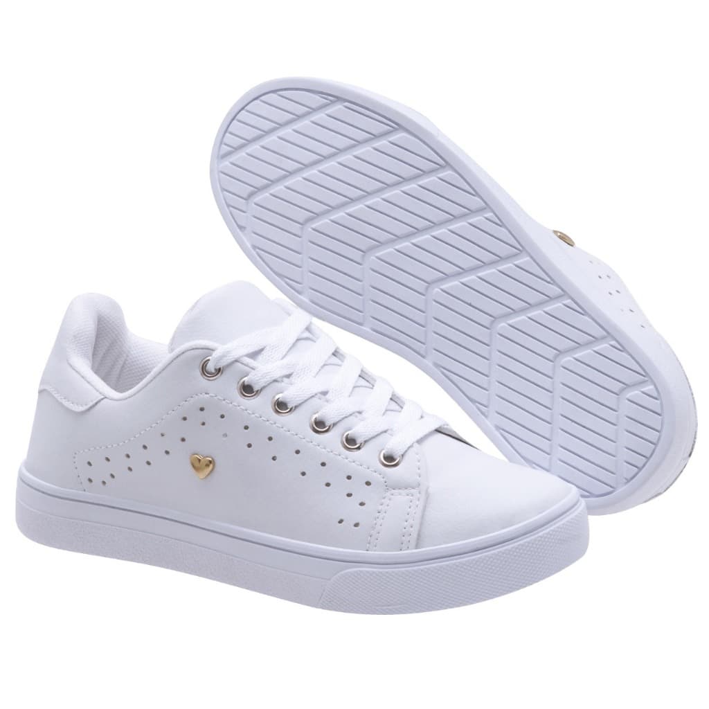 Tênis Casual Feminino FXB Sapatênis Coração Conforto 2066