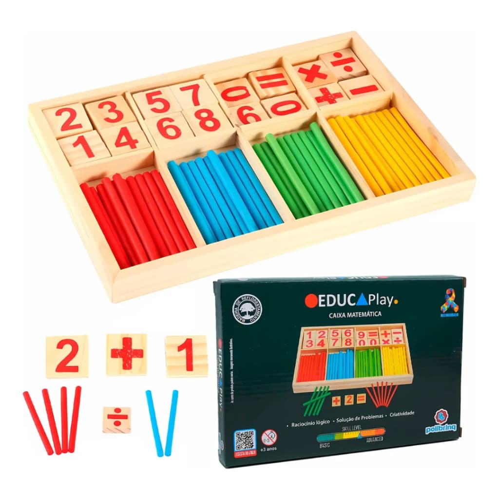 Caixa Matemática Polibrinq Brinquedo Educativo Em Madeira Infantil