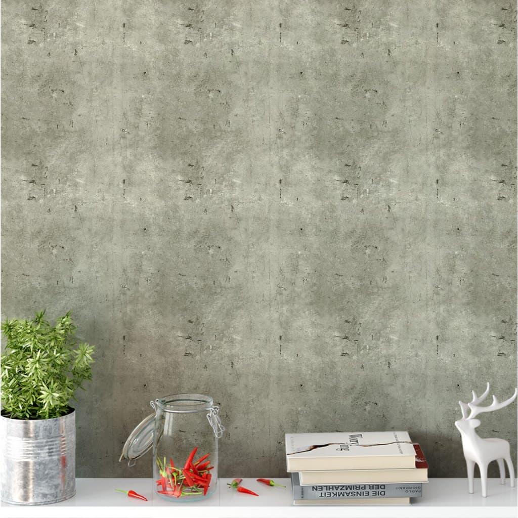 Papel de Parede Adesivo Decorativo Cimento Queimado em Tom Verde Musgo