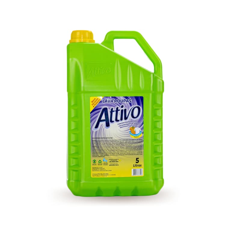 LAVA ROUPAS ÁLCOOL + BICARBONATO DE SÓDIO 5 LITROS - ATTIVO