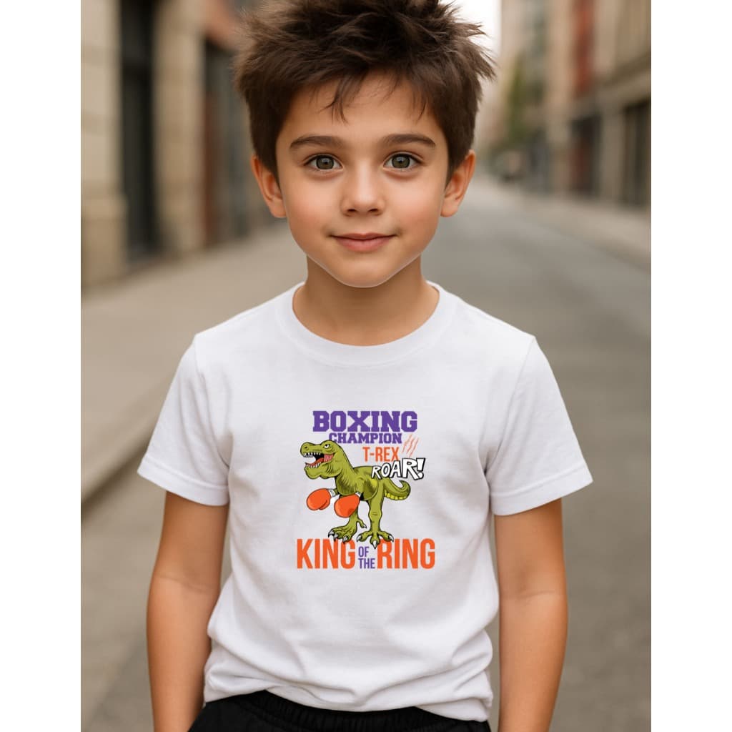 Camiseta Menino Blusa Infantil Juvenil Básica Estampada Dinossauro