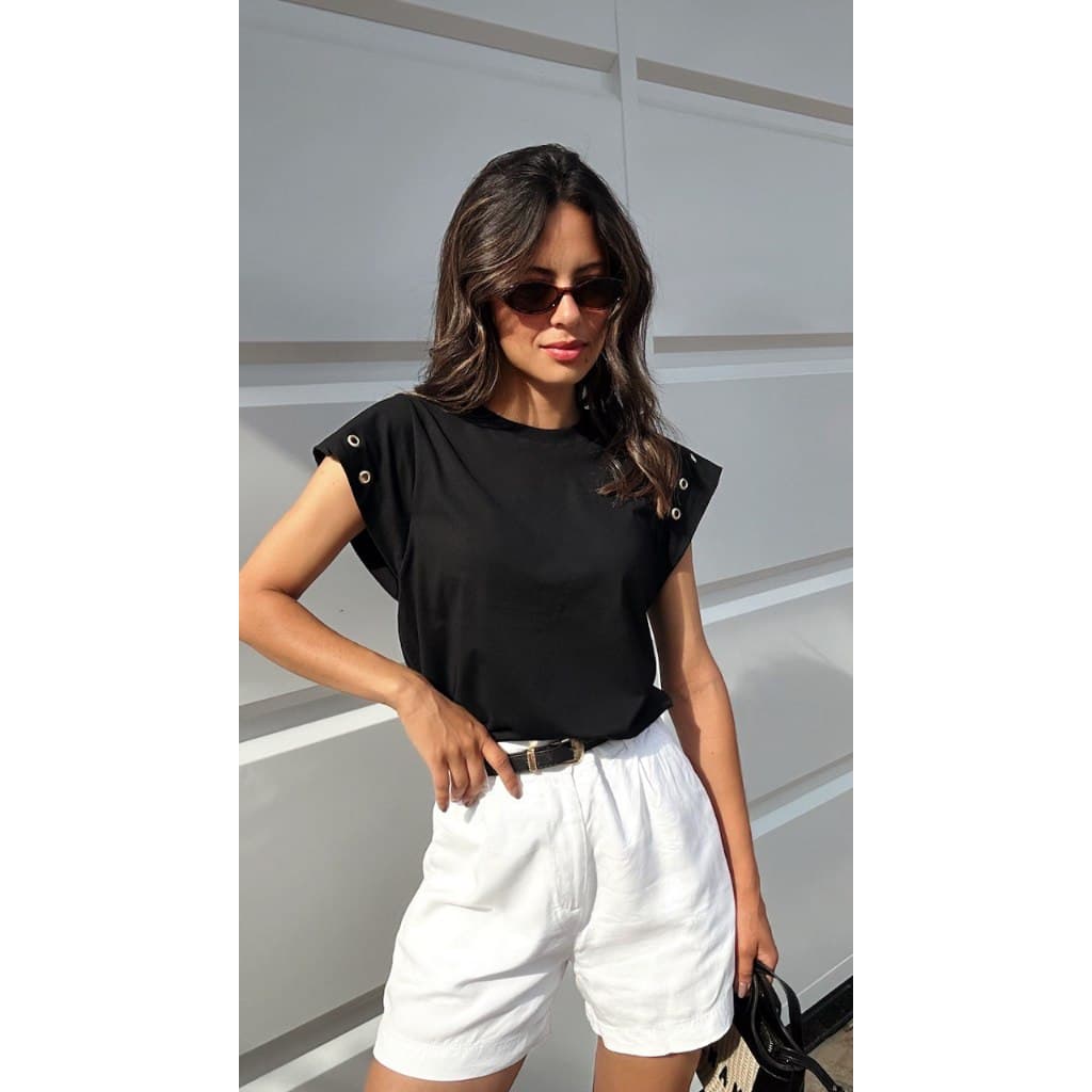 Blusa básica feminina elegante tshirt muscle tee dia a dia trabalho casual camiseta