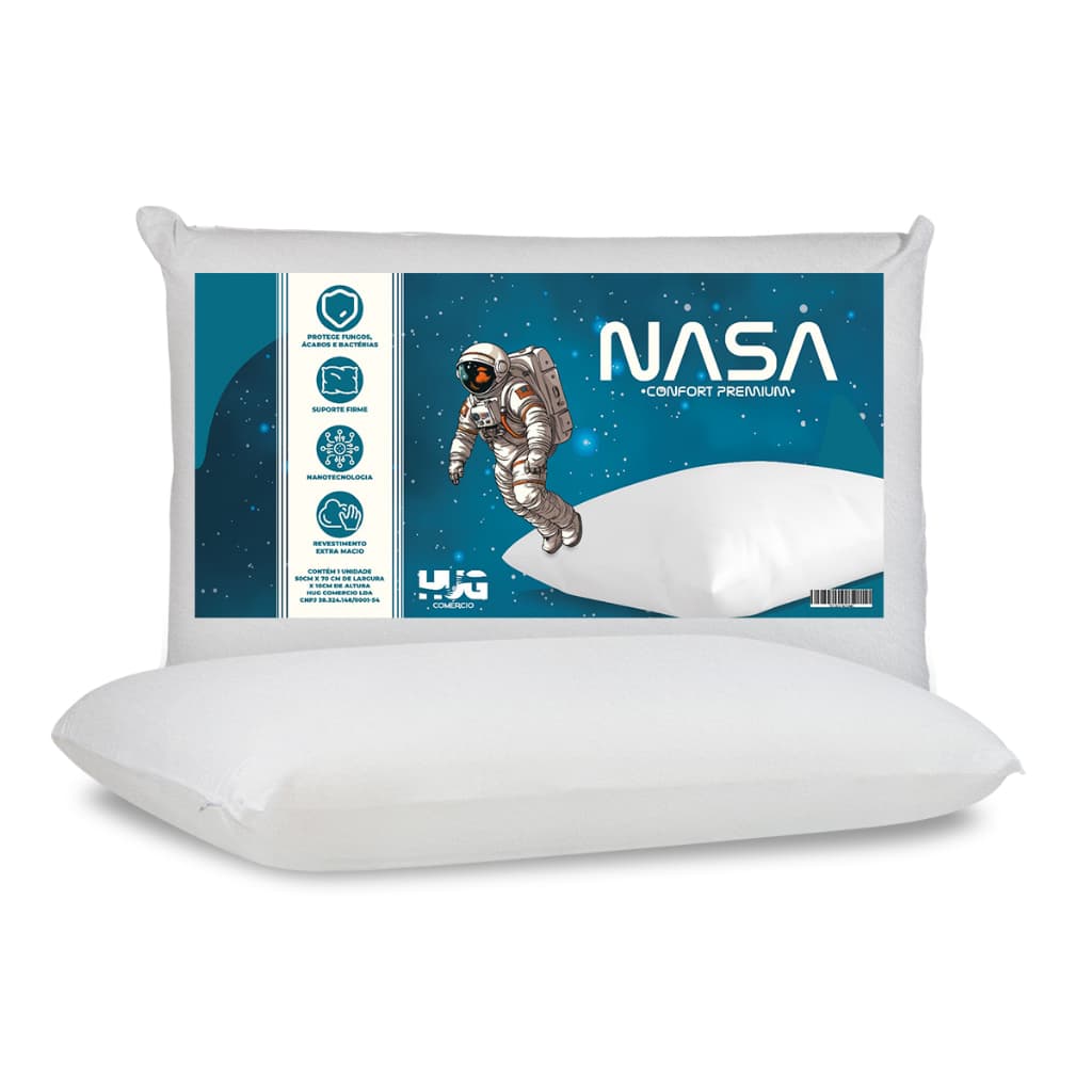 Travesseiro Hug Nasa Viscoelástico Antialérgico Macio