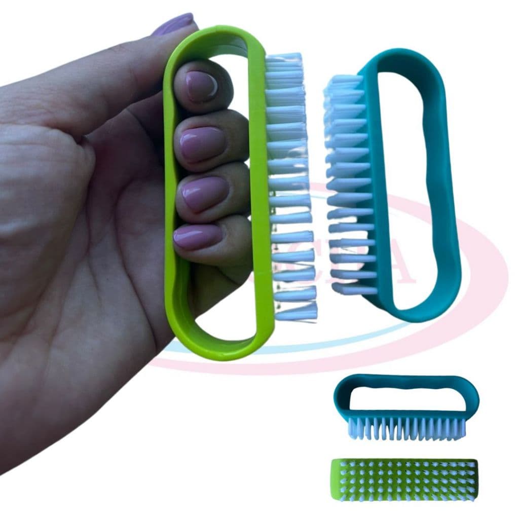 Escova Plástica Multiuso para Unhas e limpeza no geral - Escovinha com alça | Limpeza Delicada