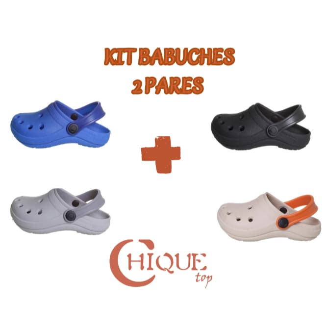 Kit 2 Babuche Infantil Chinelo Masculino Menino Chique Top Confortável Macio Correia