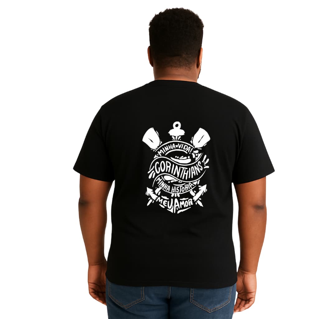 Camiseta Corinthians Minha Vida Camiseta Masculina Blusa Masculina 100% Algodão