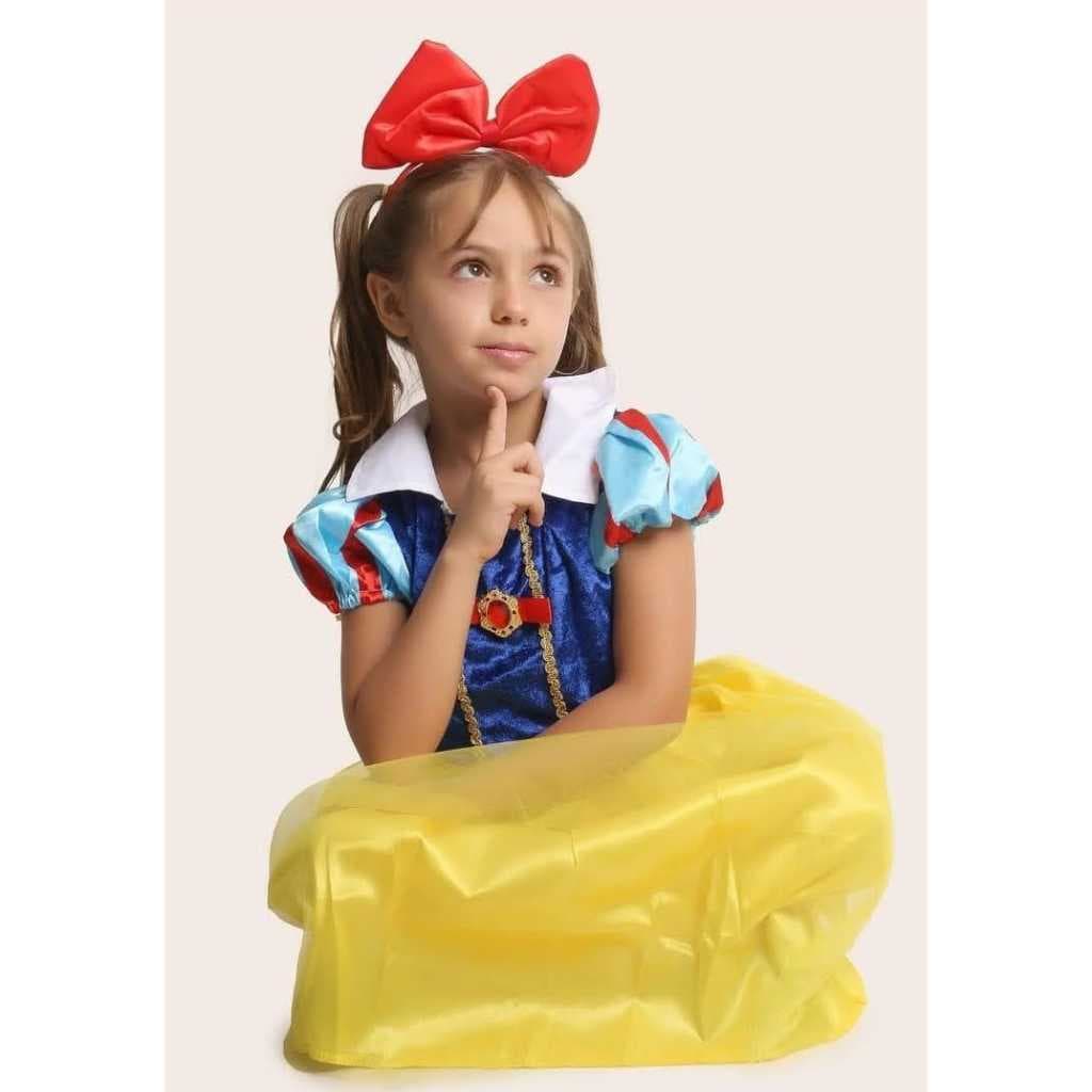 Fantasia Branca de Neve Infantil Princesa Roupa Festa Menina