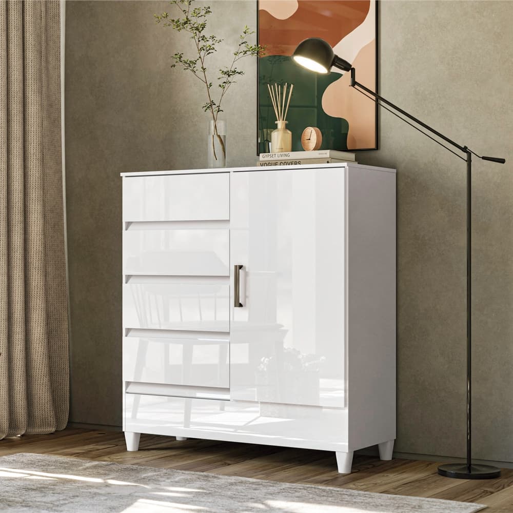 Cômoda Fit 4 Gavetas 1 Porta - Santos Andira