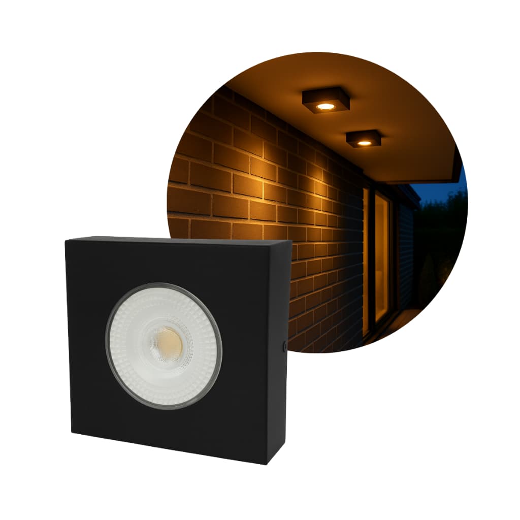 Spot Slim Sobrepor Led Alumínio Teto Beiral Laje Exterior Interior 1 Lâmpada 9w Preto Branco Luz 3000k 4000k 6500k