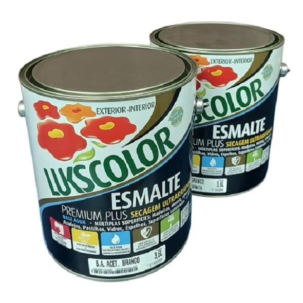 Kit c/ 02 Esmalte Acetinado Base Água Branco 3.6l - LKS